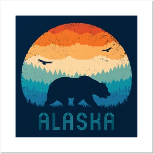 Alaska Retro Bear Posters and Art